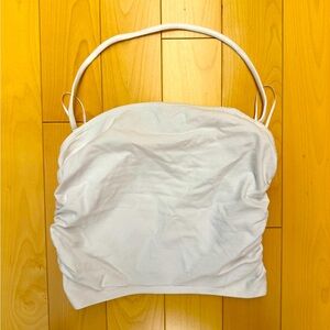 Abercrombie & Fitch White Halter Tank with Removable Halter Strap